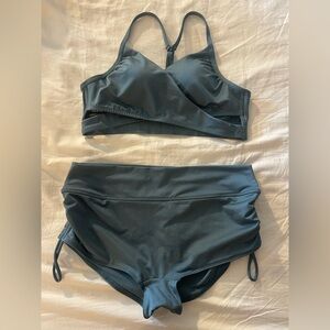 PINK Victorias Secret - Bikini Set - Wrap - Racerback - Medium - Large - Blue